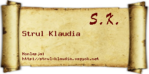Strul Klaudia névjegykártya